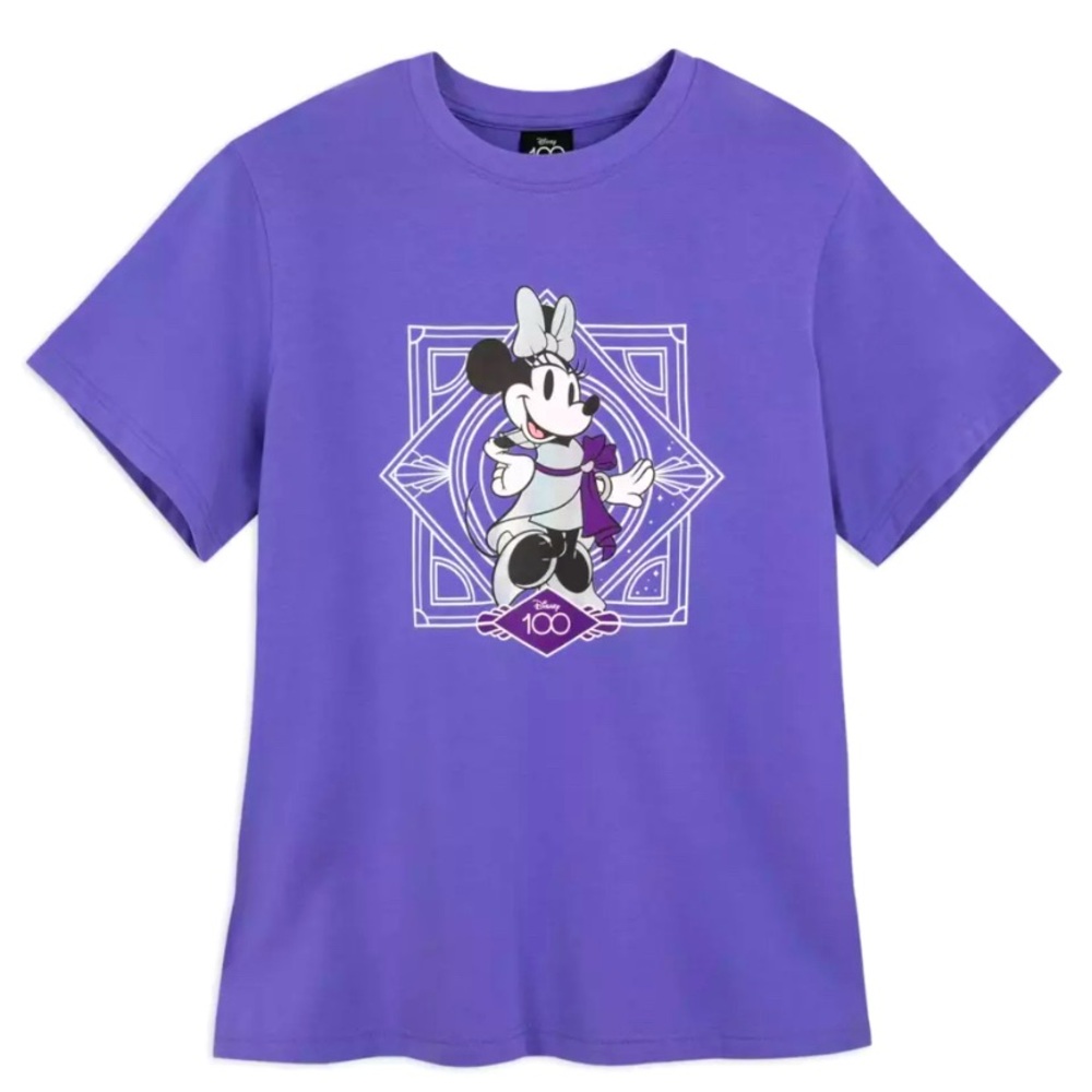Disney Parks 100th Anniversary Disney 100 Minnie Mouse Purple Shirt Small EUC